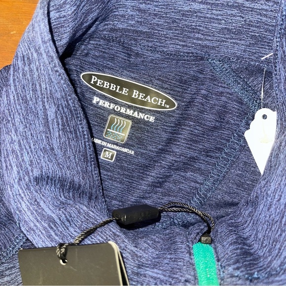 Pebble Beach Navy Performance Pullover 1/4 zip - Picture 2 of 8